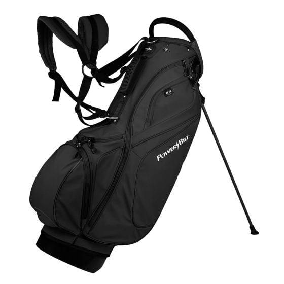 Powerbilt TPS Dunes Synthetic Leather Golf Stand Bag 14 Way Divider Black