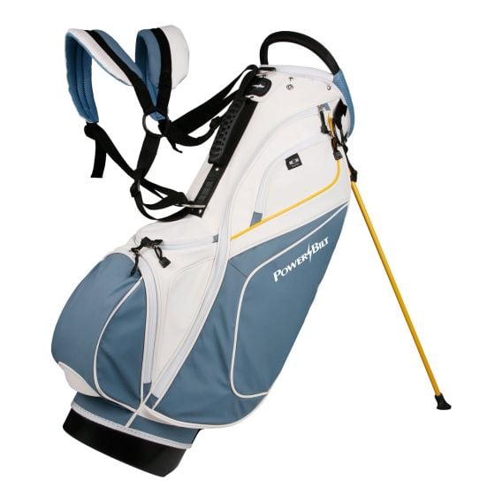 Powerbilt TPS Dunes Synthetic Leather Golf Stand Bag 14 Way Divider Blue Yellow