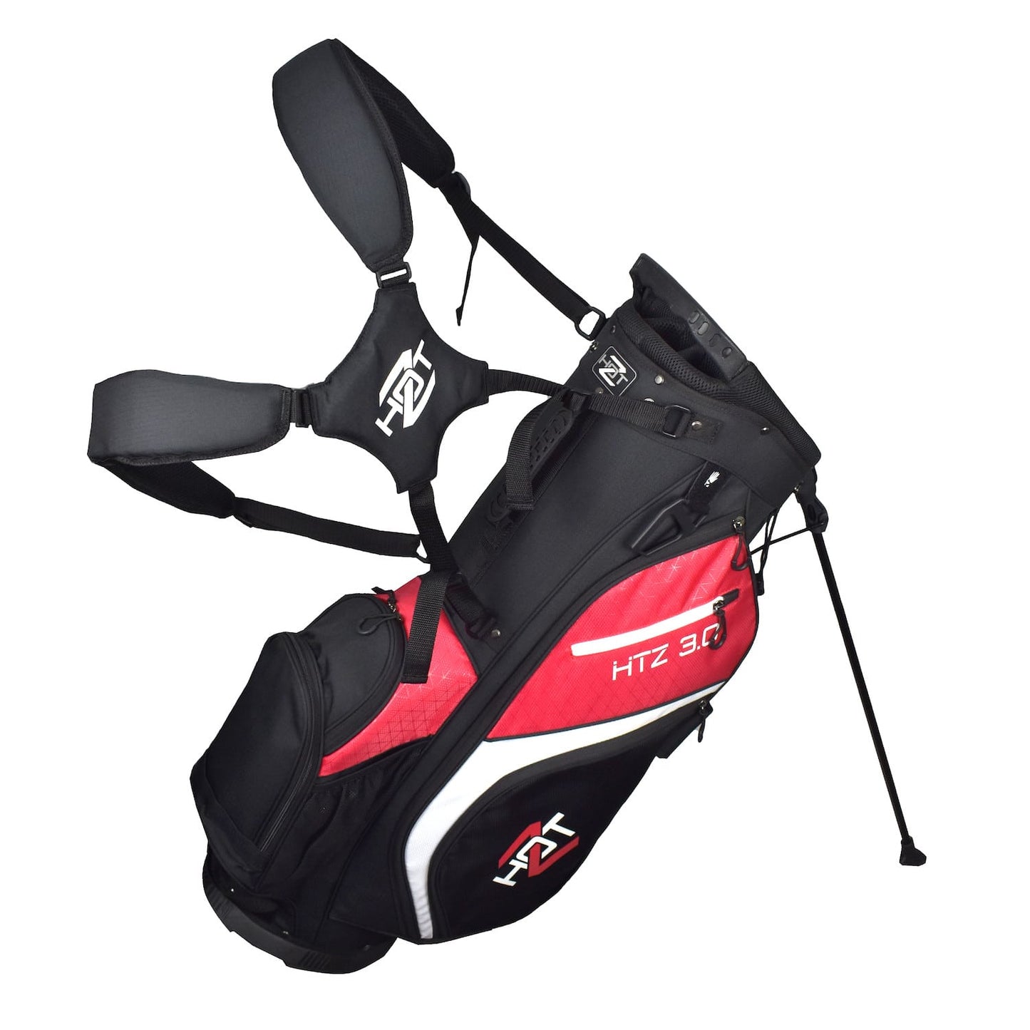 Hot Z 3.0 Golf Bag Stand Bag Black Red 14 Way Divider