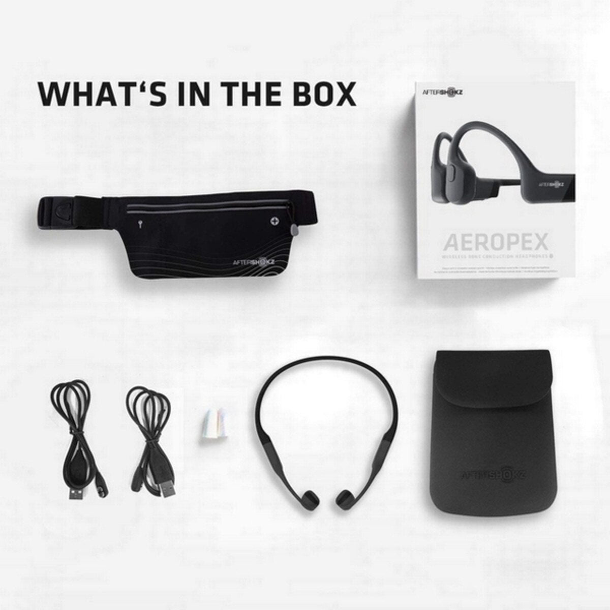 AfterShokz Wireless Headphones Aeropex Cosmic Black Bone Conduction Brand New