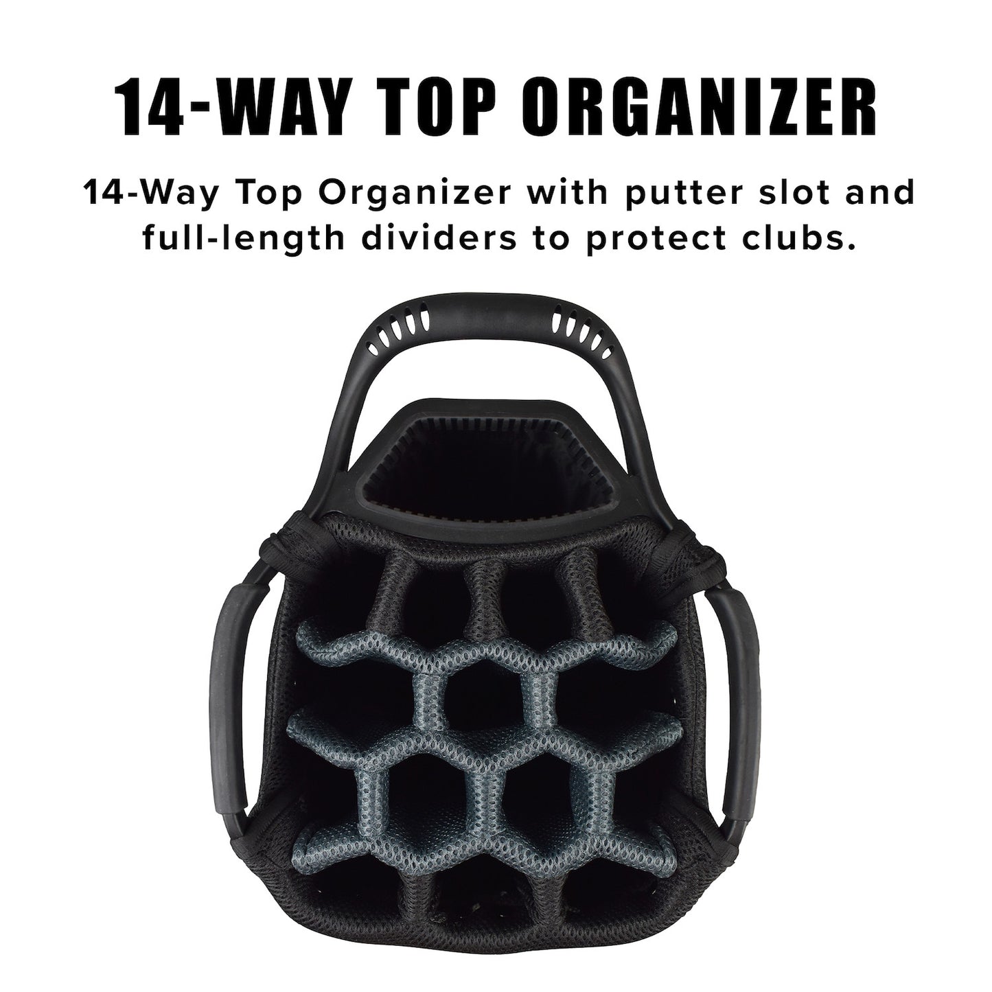 Snake Eyes SE500 Cart Golf Bag 14 Way Divider Black Grey