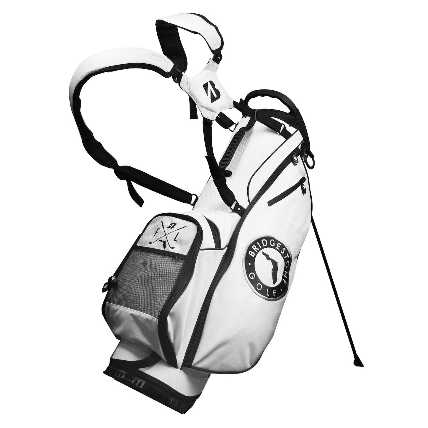 Bridgestone Golf State Collection Stand Bag Florida White Black 5 Way Divider