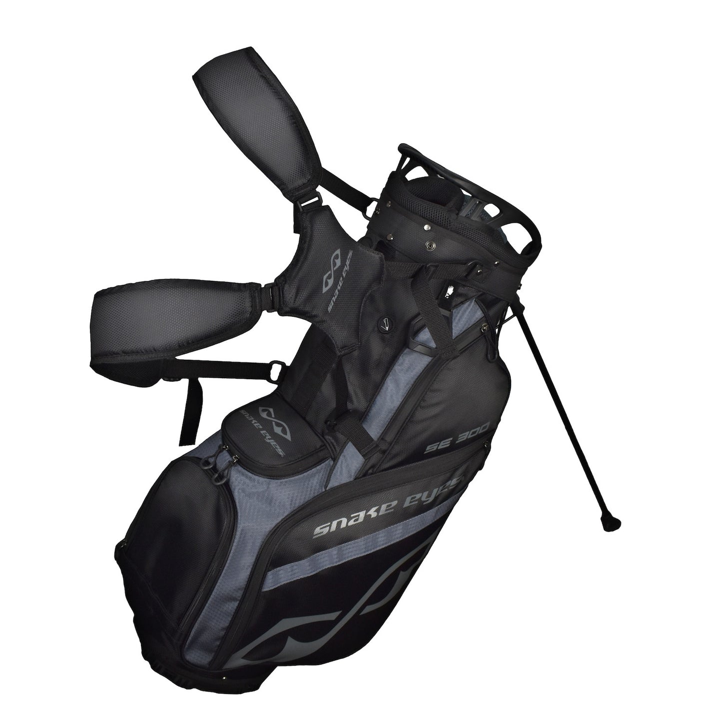 Snake Eyes SE300 Hybrid Stand Golf Bag 14 Way Divider Black Grey
