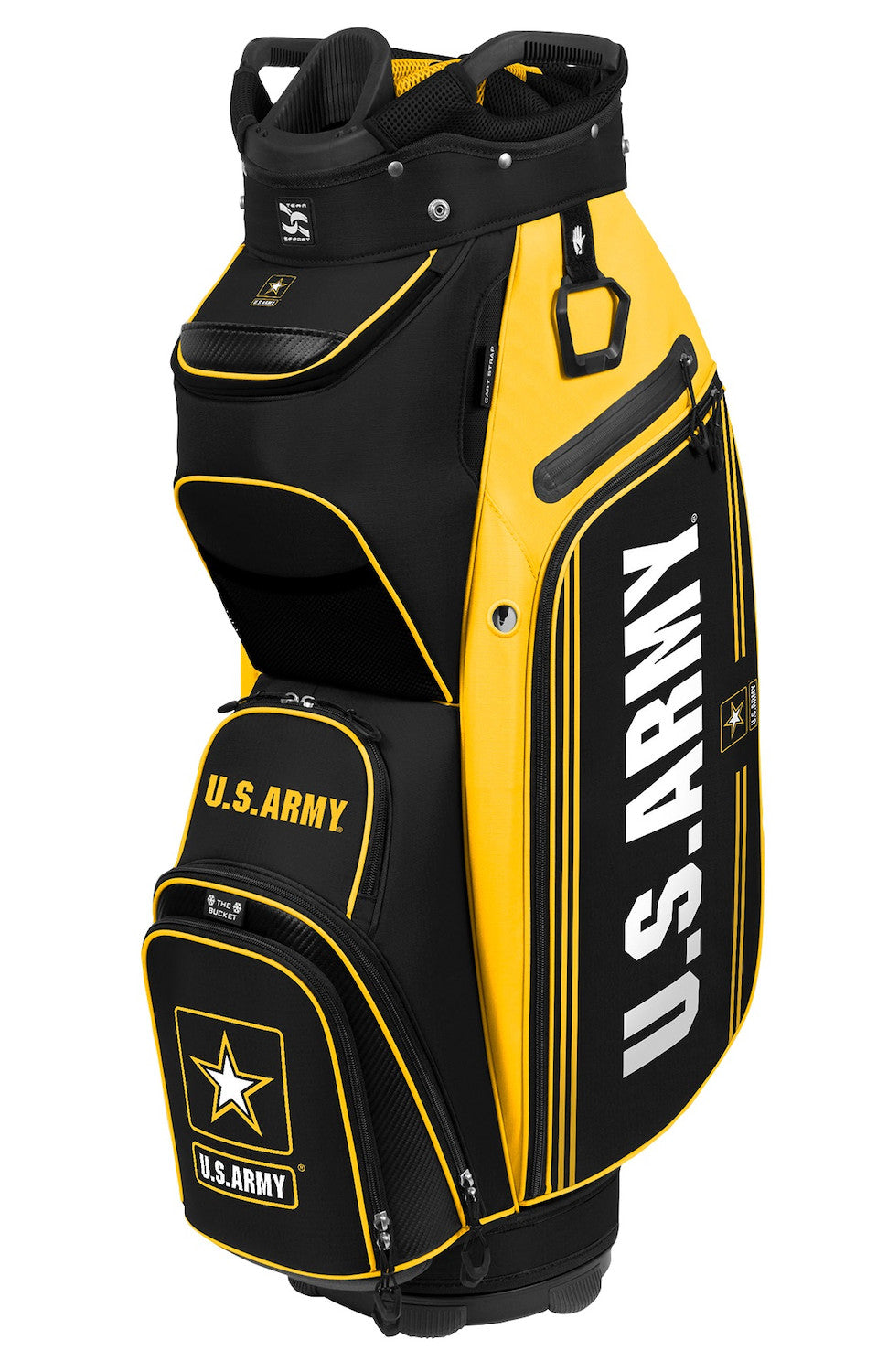 Team Effort US Army Cart Golf Bag Bucket III Cooler Black Yellow