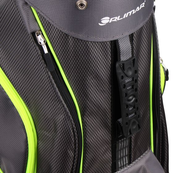 Orlimar CRX 14.6 Golf Cart Bag Charcoal Lime 14 Way Divider