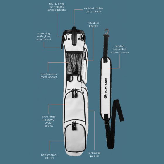 Orlimar Pitch 'N Putt Elite Synthetic Leather Sunday Golf Bag Black