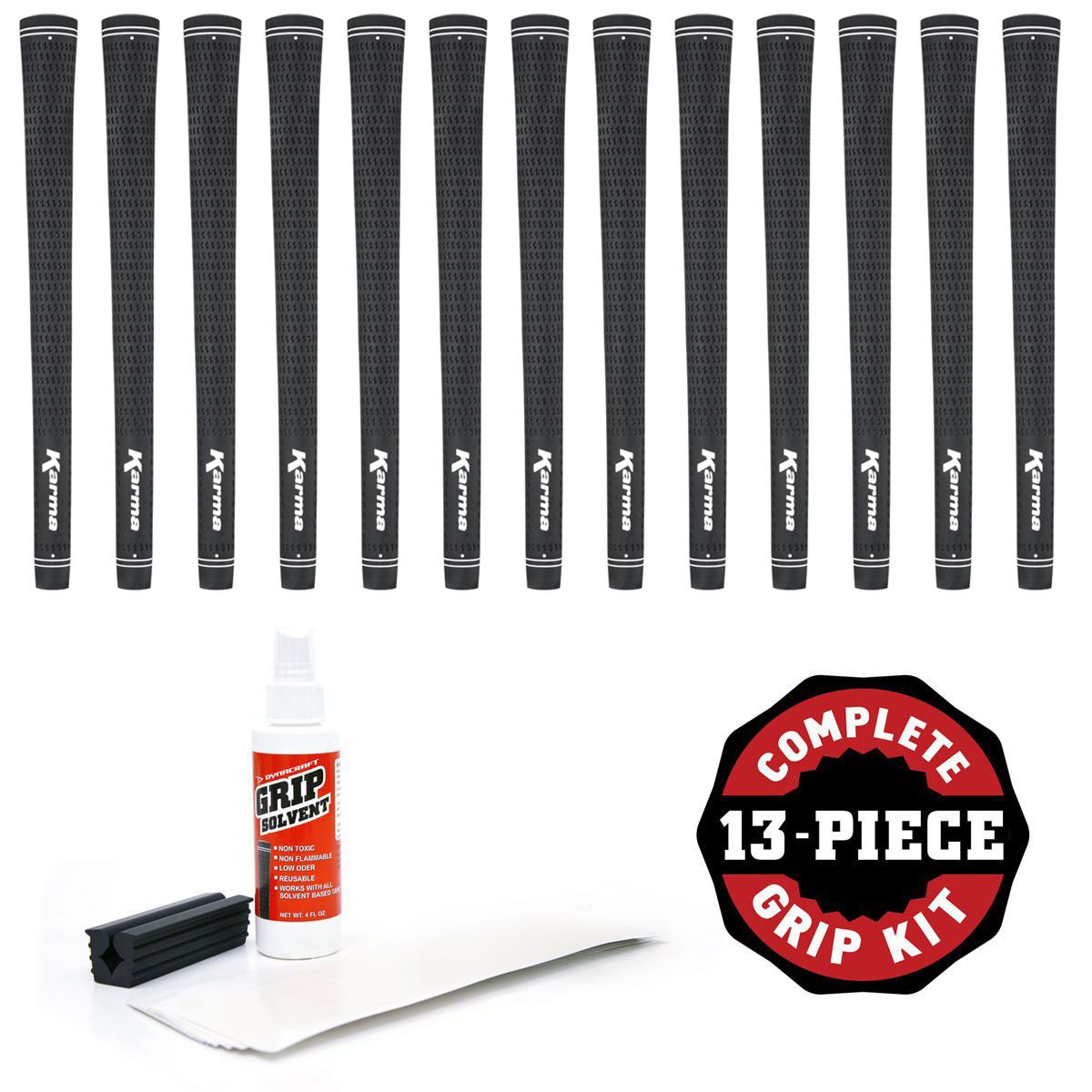 Set of 13 Karma Velour Golf Grip Kit Includes Grips Tape Solvent Vise
