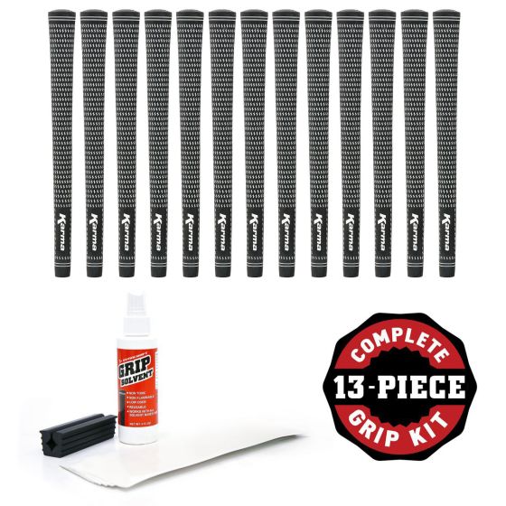 Set of 13 Karma Velour Black White Golf Grip Kit Includes Grips Tape Solvent Vise