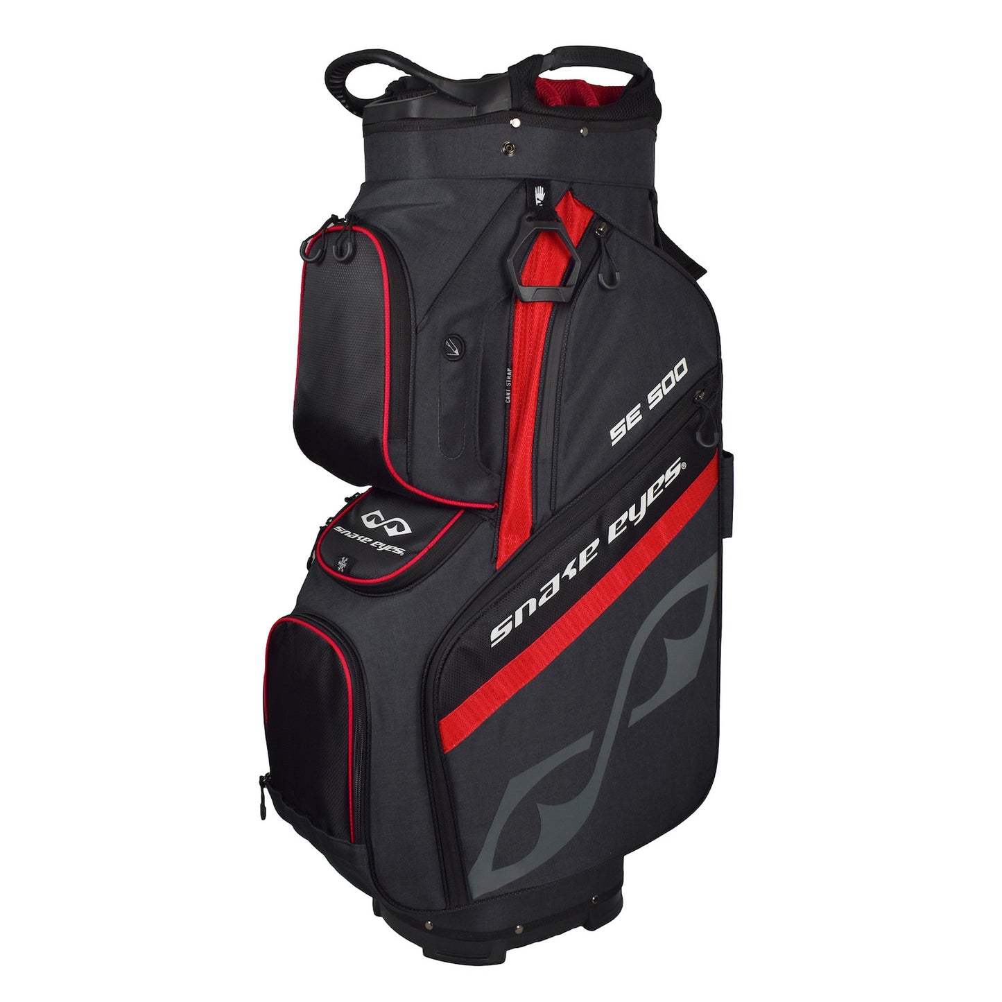 Snake Eyes SE500 Cart Golf Bag 14 Way Divider Black Red