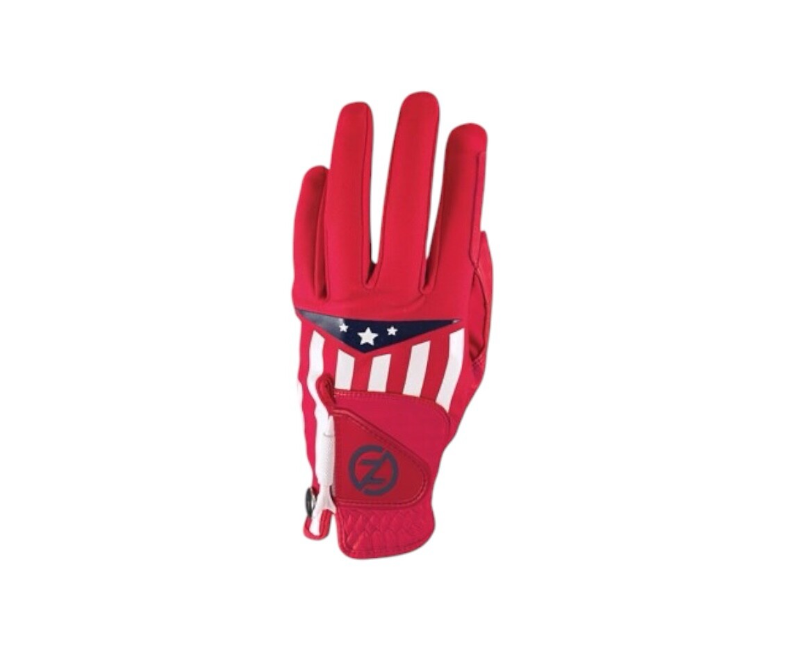 Pack of 3 Zero Friction Americana Golf Gloves USA Left Hand Glove One Size Red