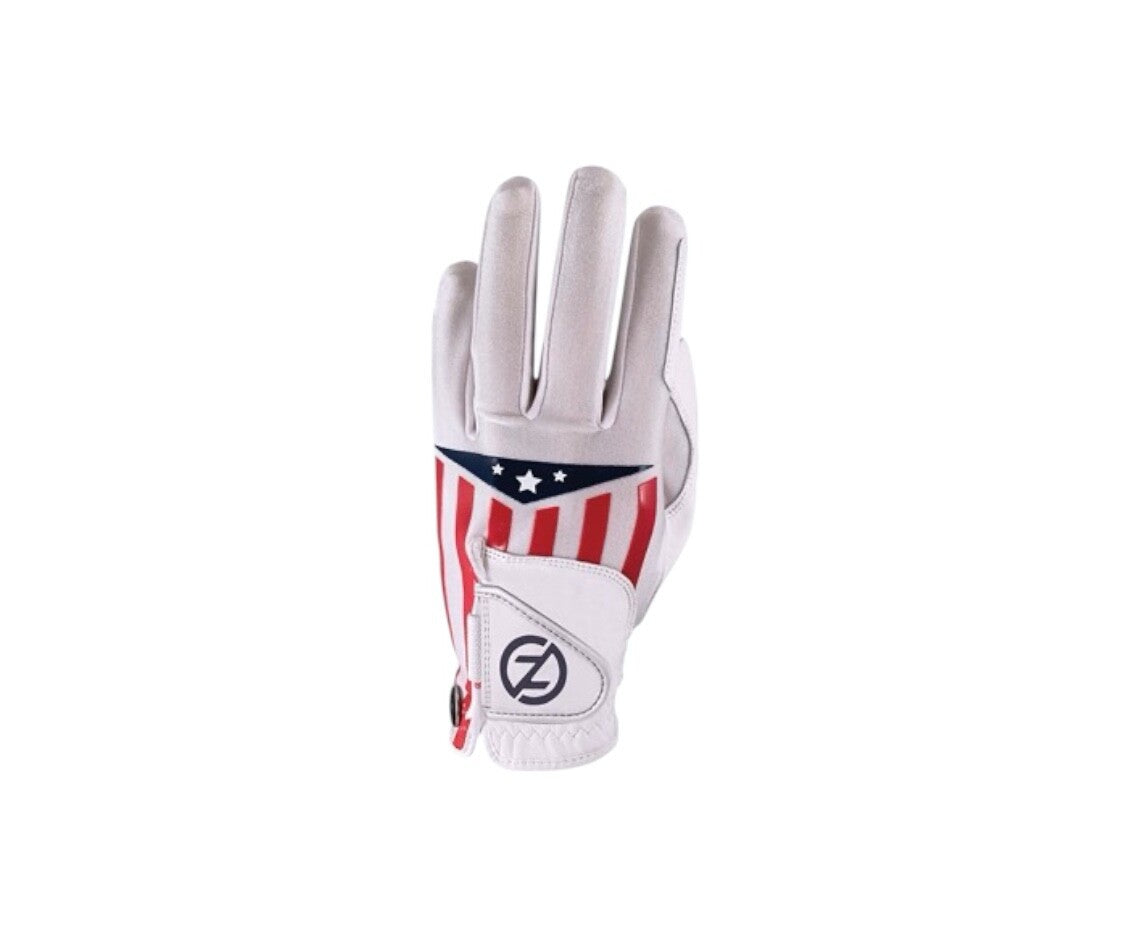 Pack of 3 Zero Friction Americana Golf Gloves USA Left Hand Glove One Size White