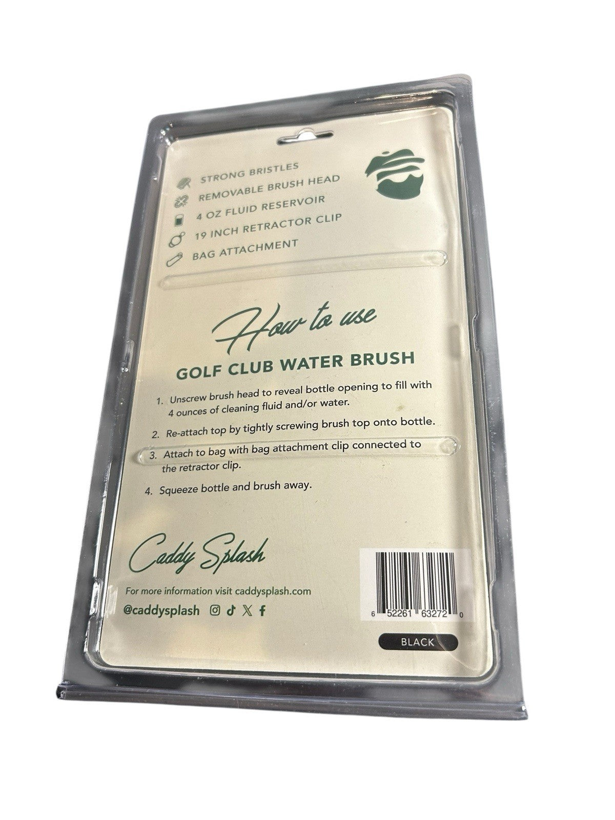 Caddy Splash Original Golf Club Water Brush Heavy Duty Retractable Clip