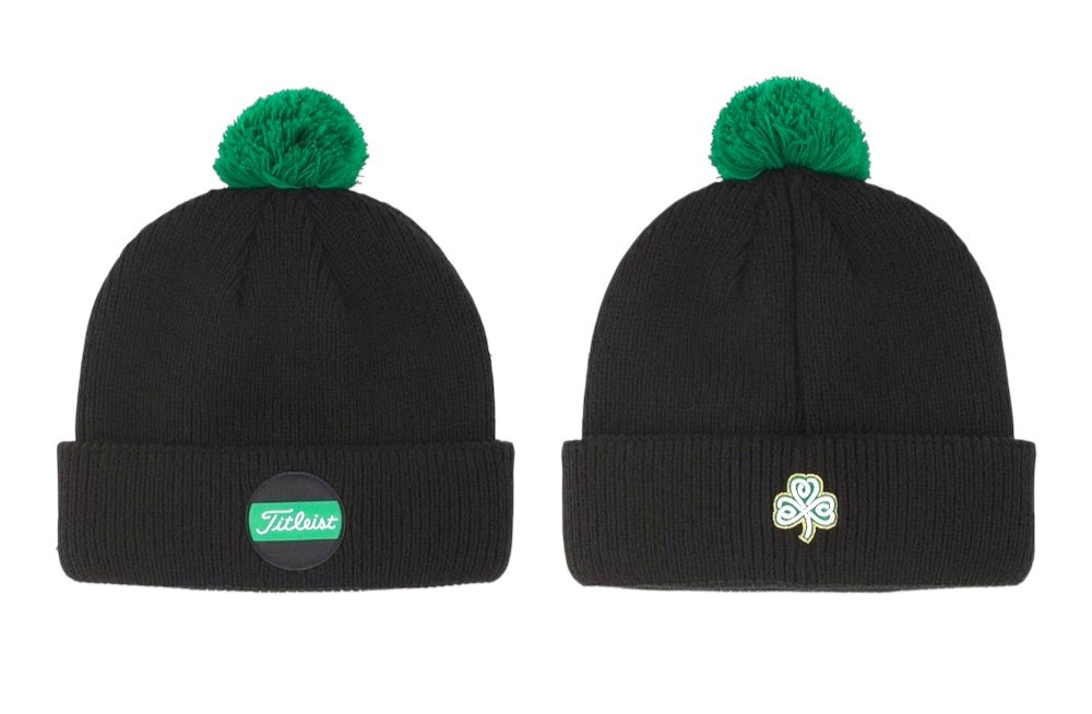 Titleist Golf Boardwalk Shamrock Winter Beanie Hat Winter Black Green