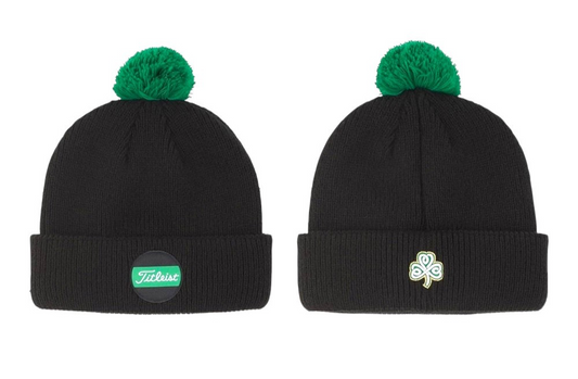 Titleist Golf Boardwalk Shamrock Winter Beanie Hat Winter Black Green