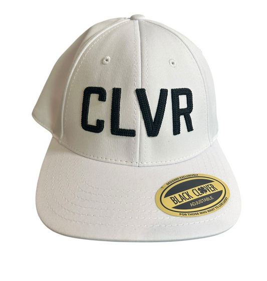 Black Clover CLVR Golf Hat Adjustable Snapback Hat White