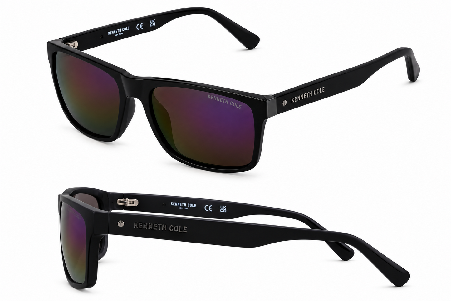 Kenneth Cole Sunglasses Black Frame Blue Lens Sport Outdoors Sunglasses