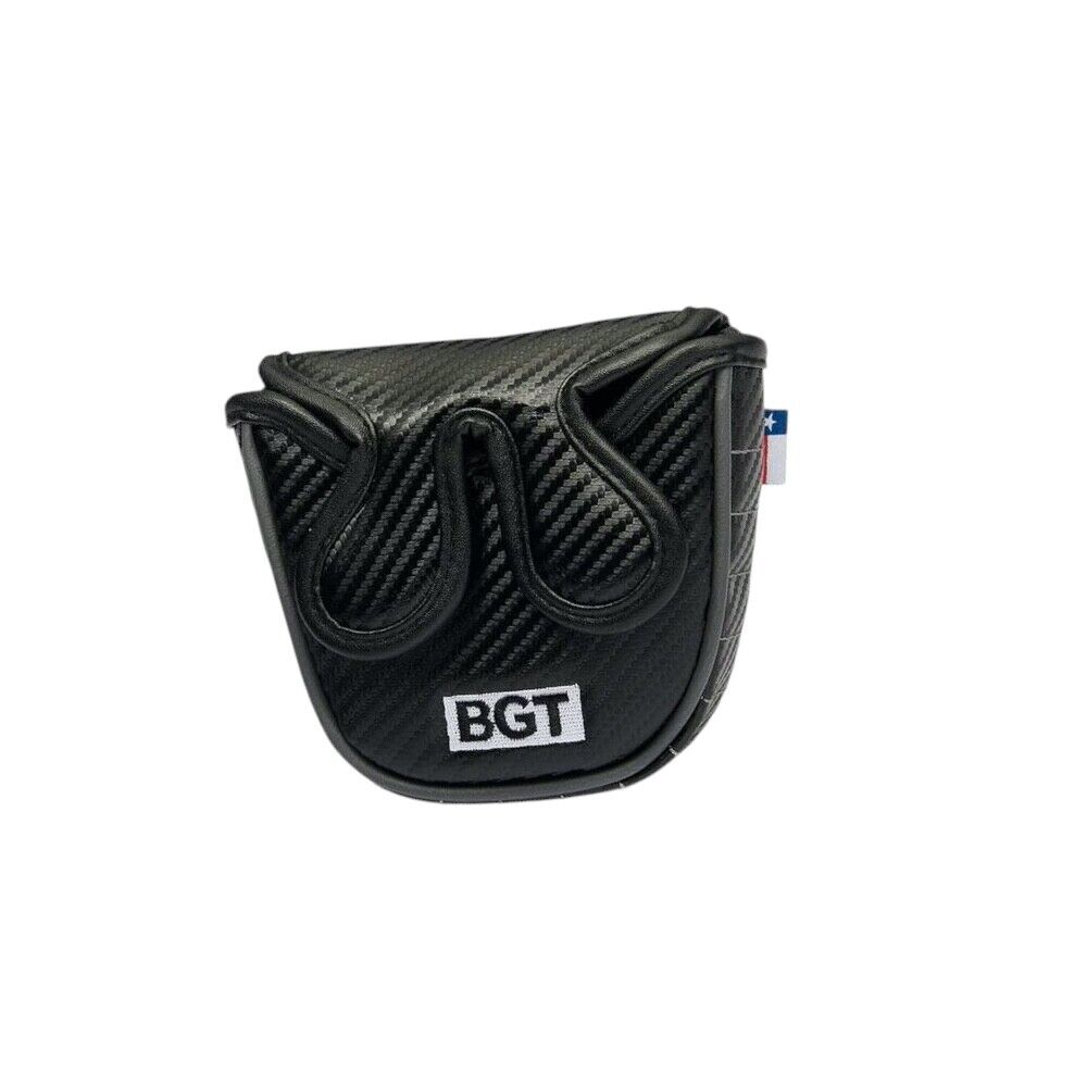 BGT Mallet Putter Head Cover Black Carbon Magnetic Closure Brand New