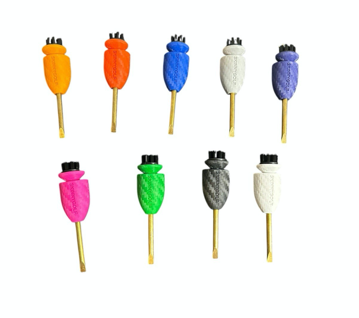 Skinny Golf Pocket Caddie 4-in-1 Scrub Brush Divot Repair Groove Cleaner Magnet