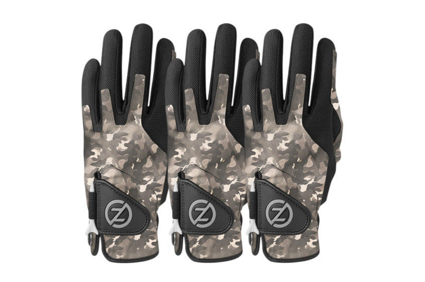 Pack of 3 Zero Friction Night Camo Golf Gloves One Size Glove Left Brand New