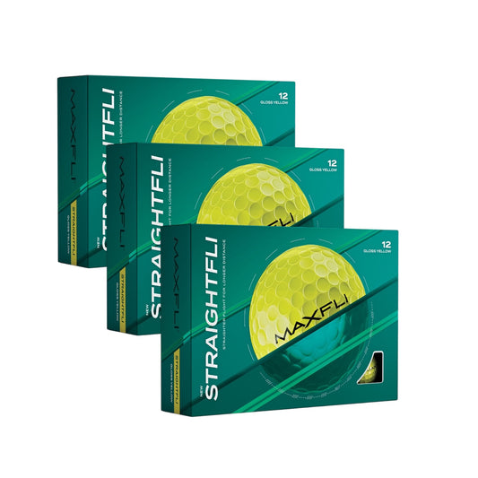 3 Dozen Maxfli StraightFli Golf Balls Gloss Yellow 36 Balls Total