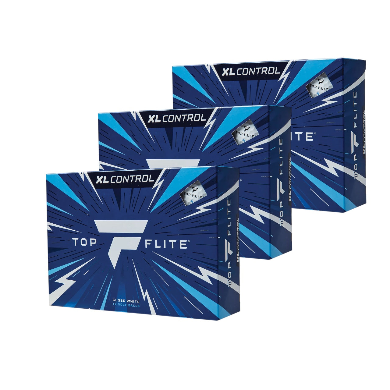 3 Dozen Top Flite XL Control Golf Balls Gloss White 36 Balls NEW