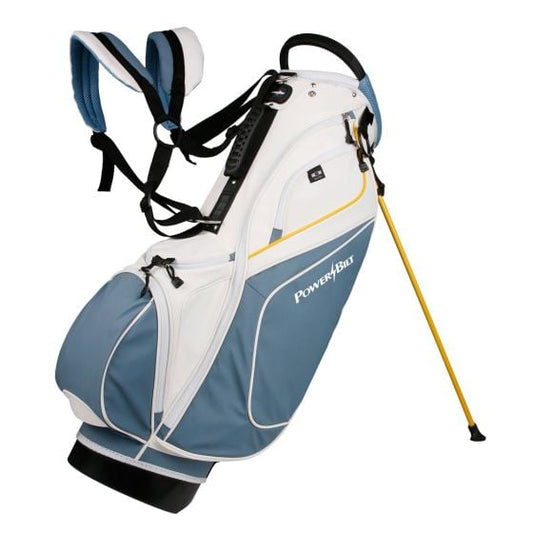 Powerbilt TPS Dunes Synthetic Leather Golf Stand Bag 14 Way Divider Blue Yellow