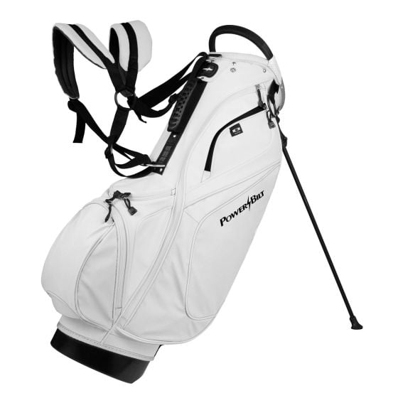 Powerbilt TPS Dunes Synthetic Leather Golf Stand Bag 14 Way Divider White