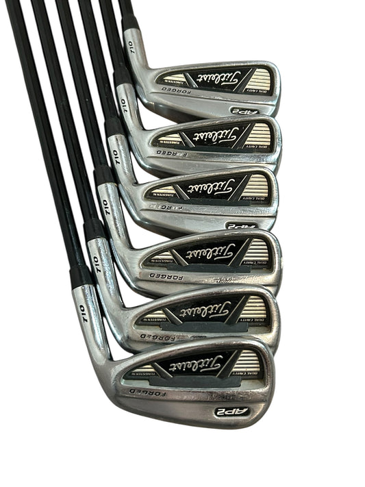 Titleist Forged 710 AP2 Iron Set 5-PW Right Hand Graphite Stiff DSP Shafts +0.5" Pre-Owned