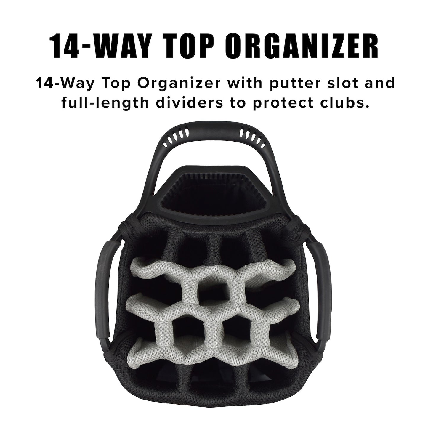 Snake Eyes SE500 Cart Golf Bag 14 Way Divider Grey Orange