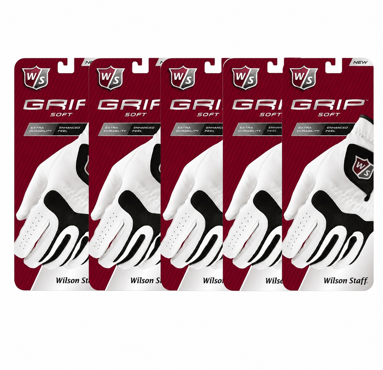 Pack of 5 Wilson Grip Soft Golf Glove Men's Left Hand Choose Size