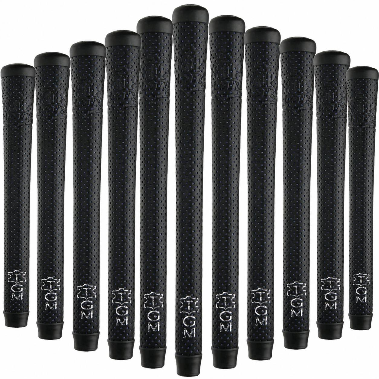 The Grip Master Perforated Leather Golf Grips Black Standard/Midsize