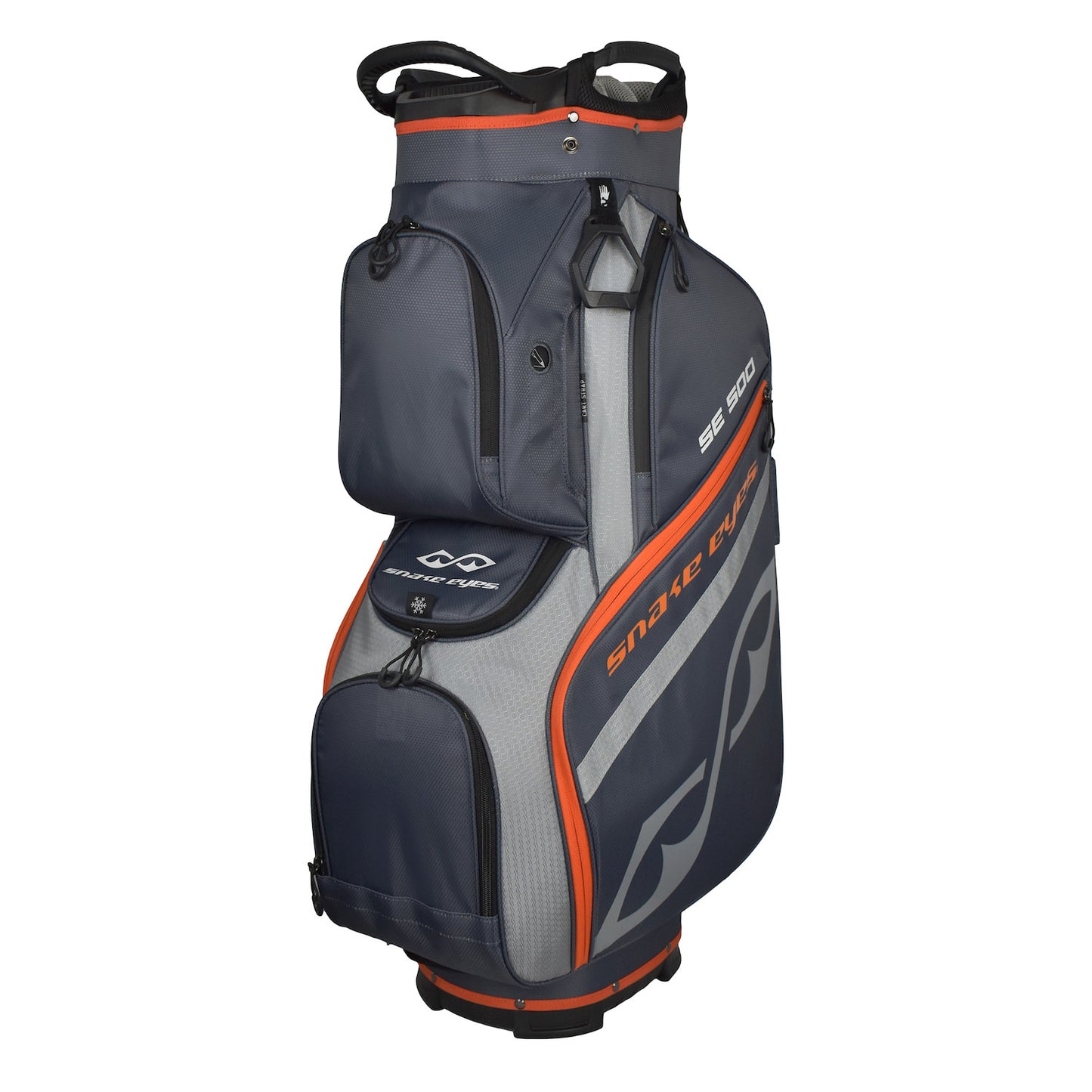 Snake Eyes SE500 Cart Golf Bag 14 Way Divider Grey Orange