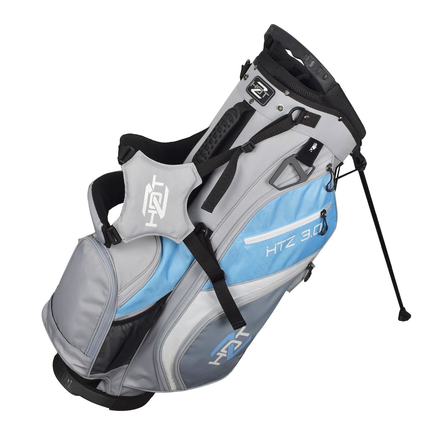 Hot Z 3.0 Golf Bag Stand Bag Light Blue Grey White 14 Way Divider