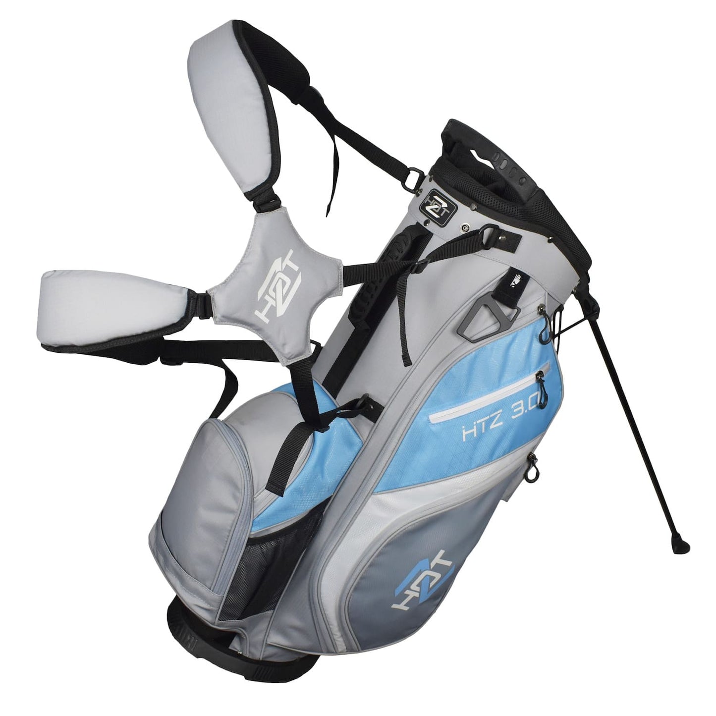 Hot Z 3.0 Golf Bag Stand Bag Light Blue Grey White 14 Way Divider