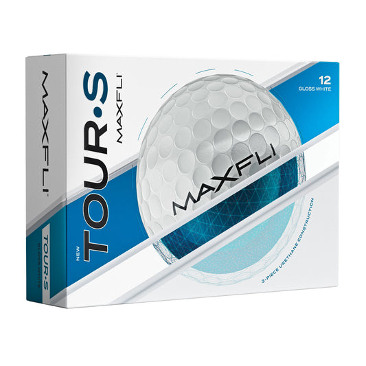 Maxfli 2025 Tour S Golf Balls 1 Dozen 12 Balls Gloss White
