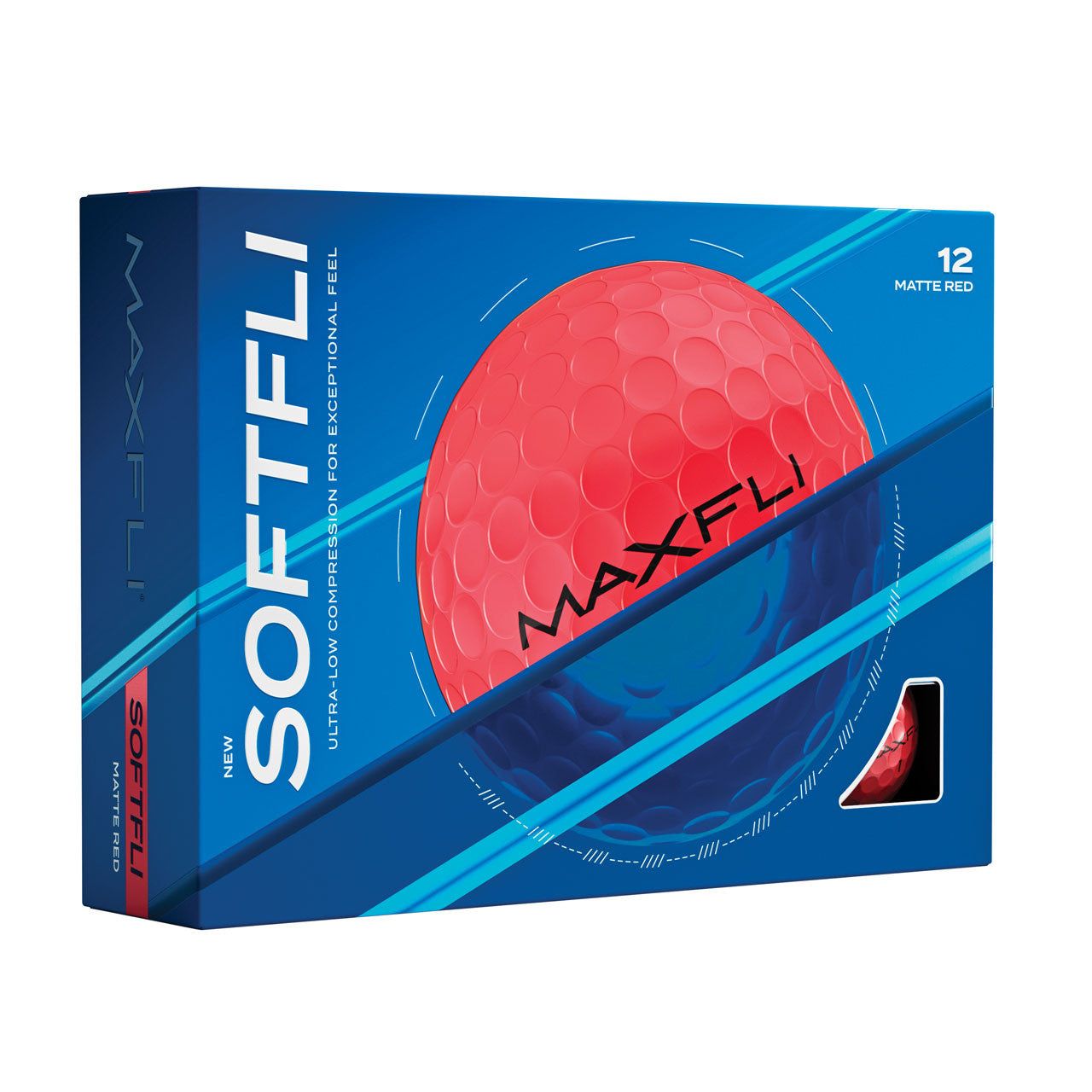 Maxfli SoftFli Golf Balls 1 Dozen 12 Balls Matte Red Ultra Low Compression