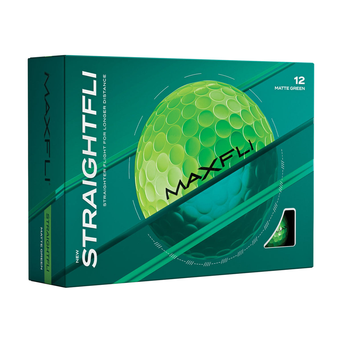 Maxfli StraightFli Golf Balls 1 Dozen 12 Balls Matte Green Longer Distance