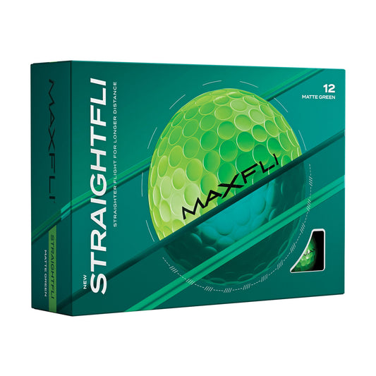 Maxfli StraightFli Golf Balls 1 Dozen 12 Balls Matte Green Longer Distance