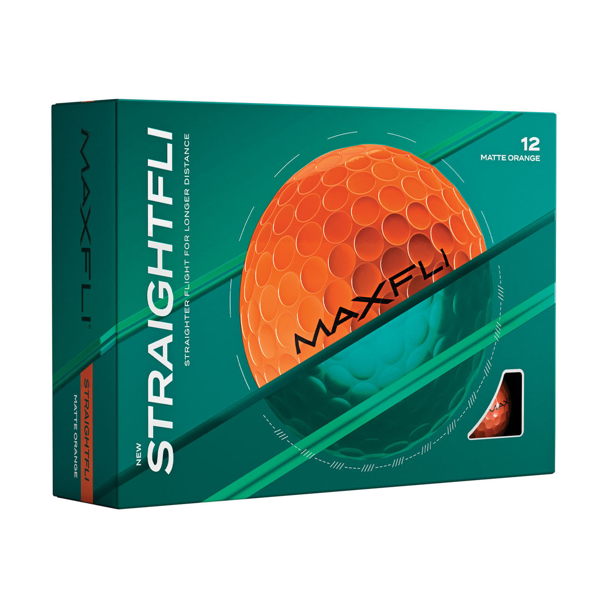 Maxfli StraightFli Golf Balls 1 Dozen 12 Balls Matte Orange Longer Distance