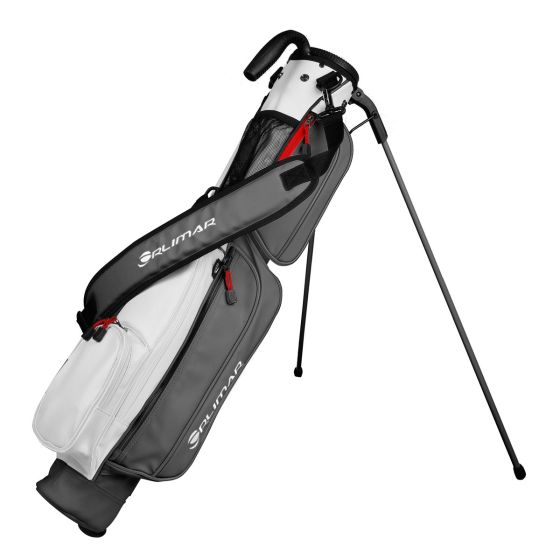 Orlimar Pitch 'N Putt Elite Synthetic Leather Sunday Golf Bag White Gray