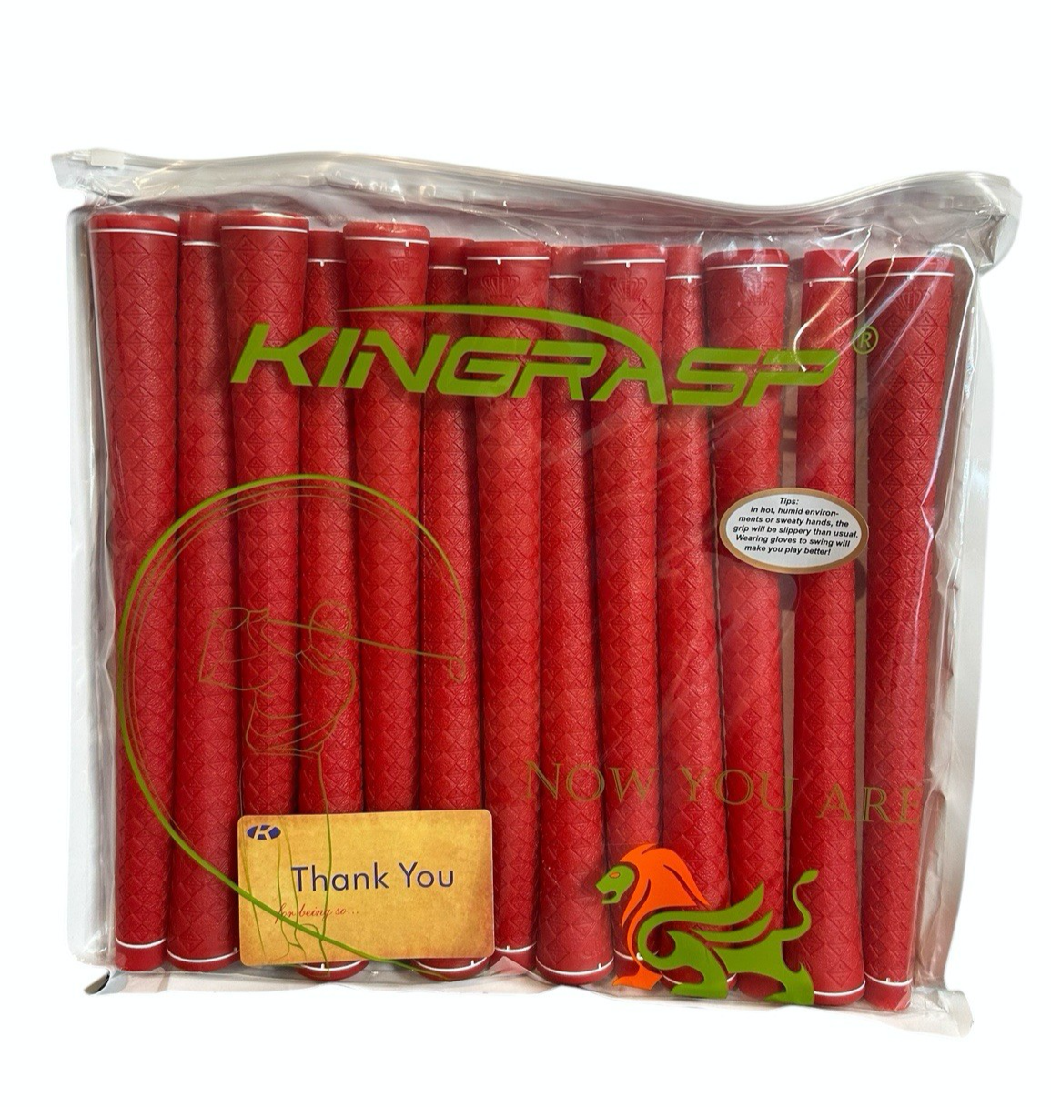 Set of 13 King Grasp Golf Grips Swing Iron Grips Red Midsize