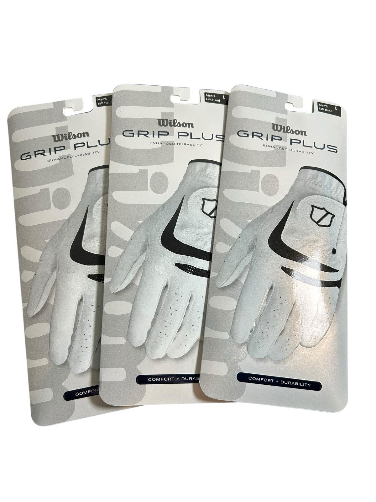 Pack of 3 Wilson Grip Plus Golf Gloves White Choose Size