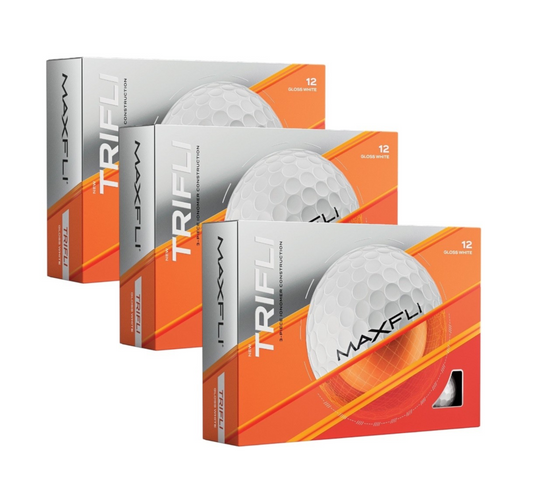 3 Dozen Maxfli TriFli Golf Balls Gloss White 36 Balls Total