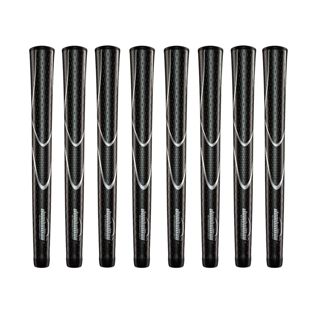 Jumbomax Tour Series Golf Grips Black Silver Choose Size Quantity
