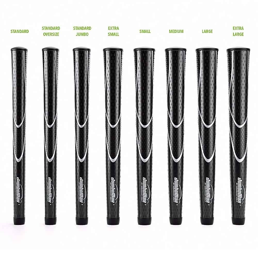 Jumbomax Tour Series Golf Grips Black Silver Choose Size Quantity