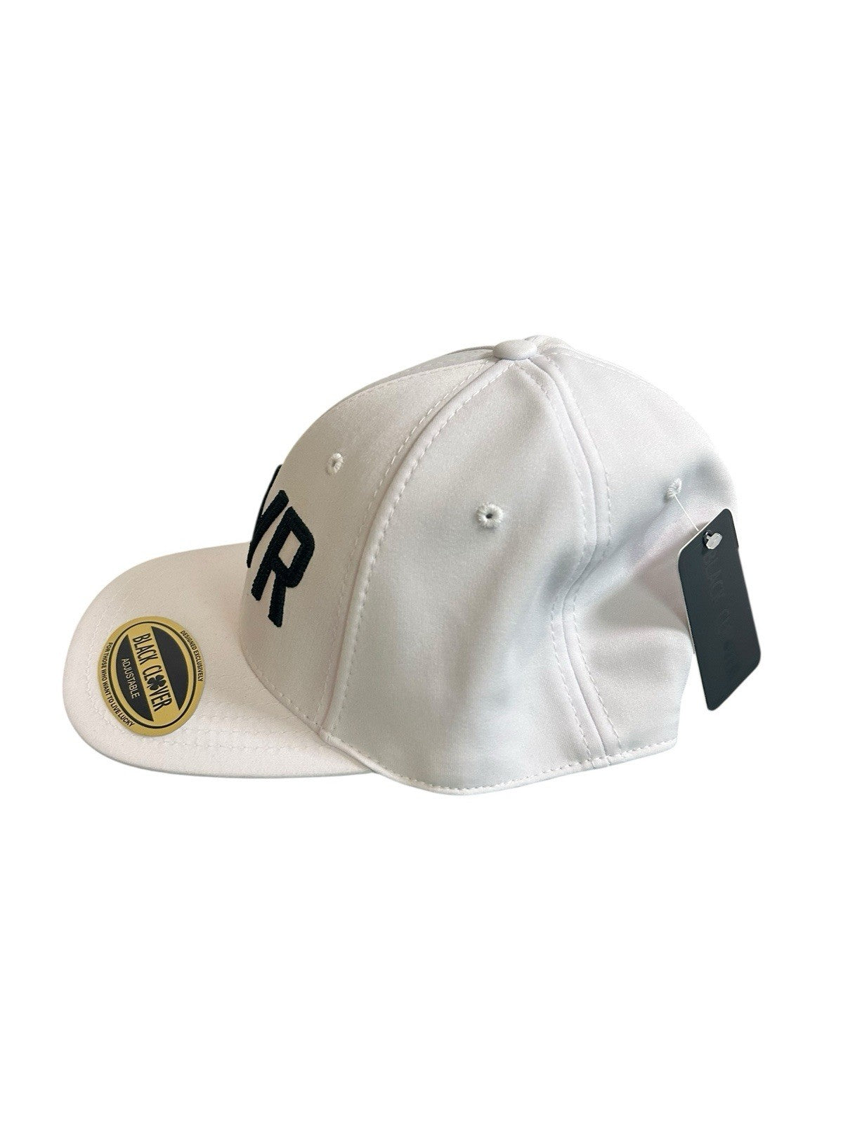 Black Clover CLVR Golf Hat Adjustable Snapback Hat White