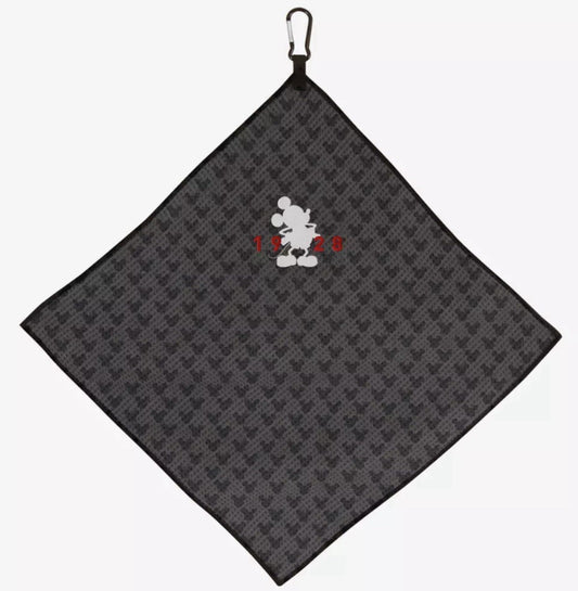 Team Effort Disney Mickey Mouse Golf Towel 15x15 Gray Microfiber
