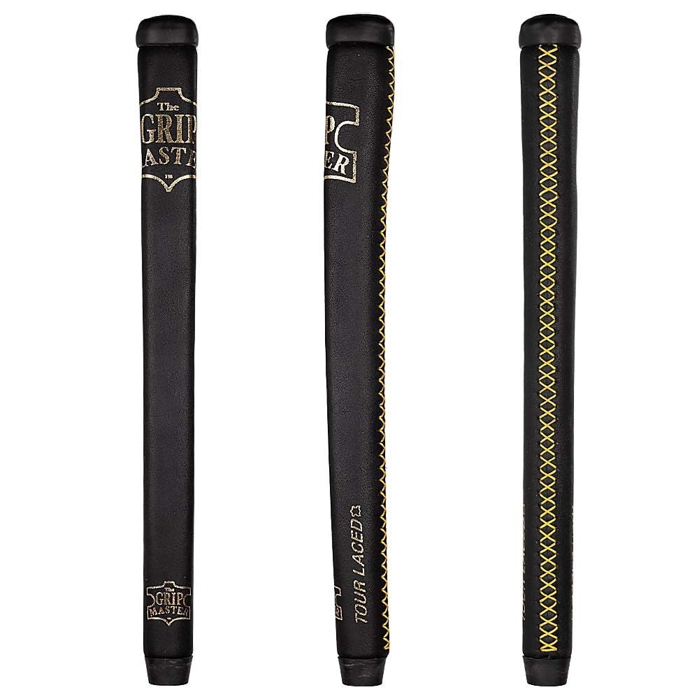 The Grip Master Cross Lace Tour Laced Putter Grip Cap Black Yellow