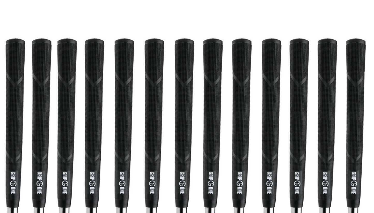 Set of 13 Grip One Arthritic Golf Grips Oversize +3/64 Black