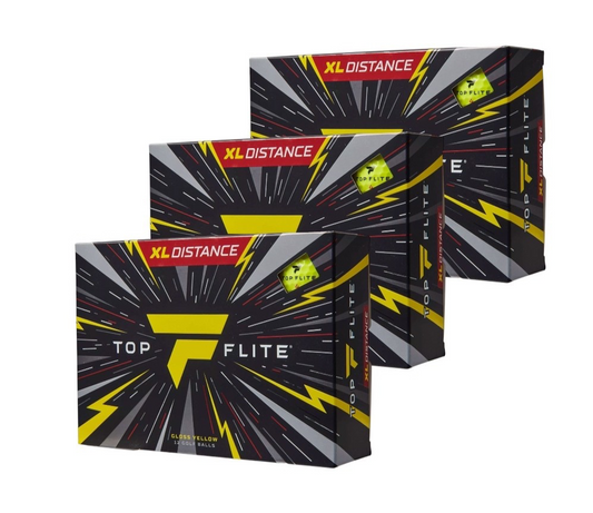 3 Dozen Top Flite XL Distance Golf Balls 36 Balls Yellow High Visibility